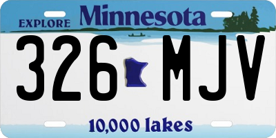 MN license plate 326MJV