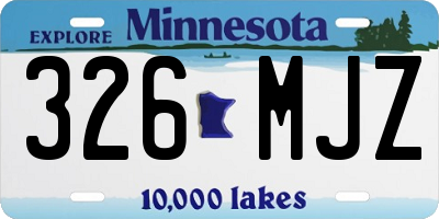 MN license plate 326MJZ