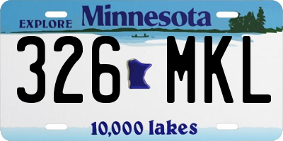 MN license plate 326MKL