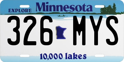 MN license plate 326MYS