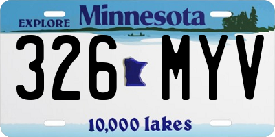 MN license plate 326MYV