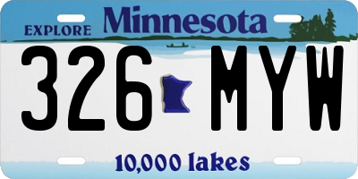 MN license plate 326MYW