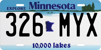 MN license plate 326MYX