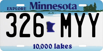 MN license plate 326MYY