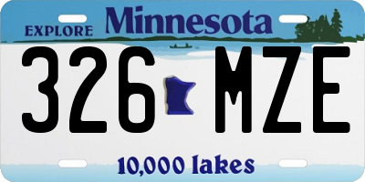 MN license plate 326MZE