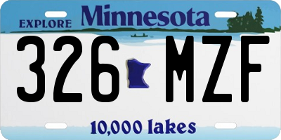 MN license plate 326MZF