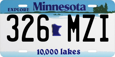MN license plate 326MZI