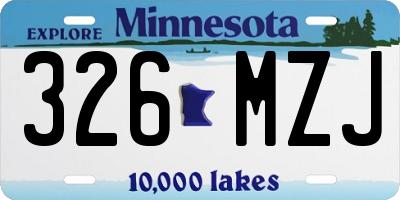 MN license plate 326MZJ
