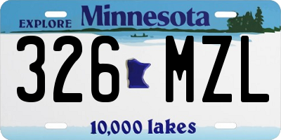 MN license plate 326MZL