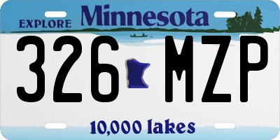 MN license plate 326MZP