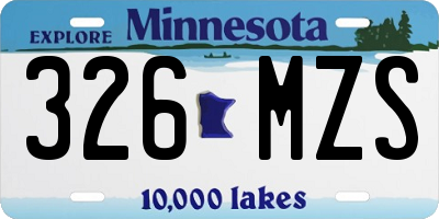 MN license plate 326MZS