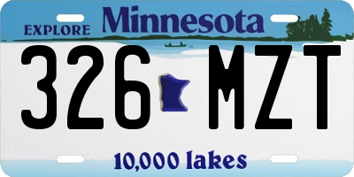 MN license plate 326MZT