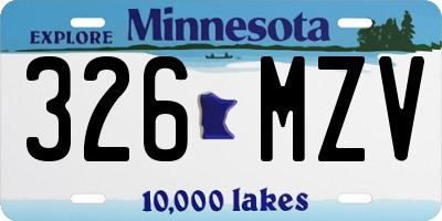 MN license plate 326MZV