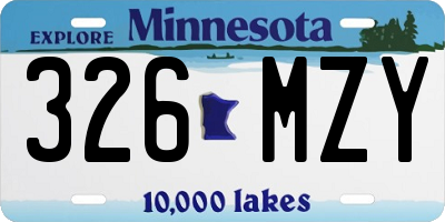 MN license plate 326MZY