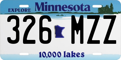 MN license plate 326MZZ