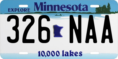 MN license plate 326NAA