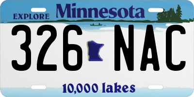 MN license plate 326NAC