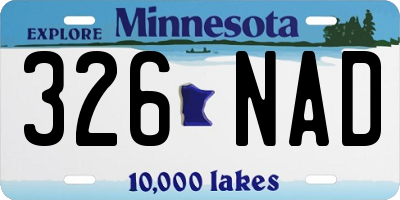 MN license plate 326NAD
