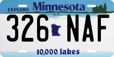 MN license plate 326NAF