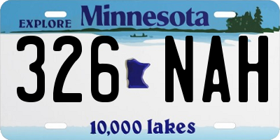 MN license plate 326NAH