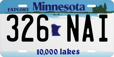 MN license plate 326NAI