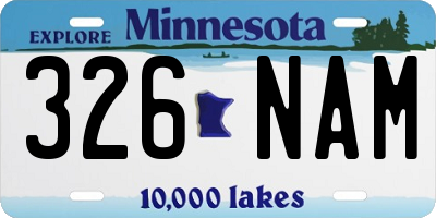 MN license plate 326NAM