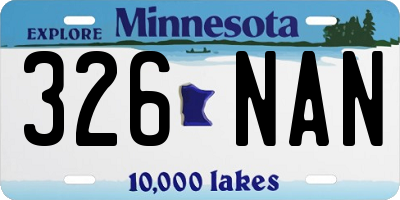 MN license plate 326NAN