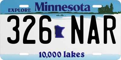 MN license plate 326NAR