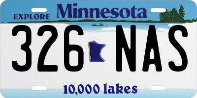 MN license plate 326NAS