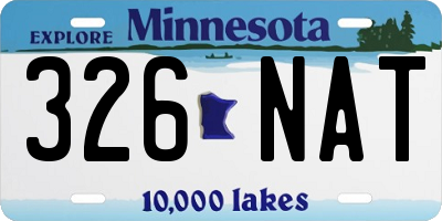 MN license plate 326NAT
