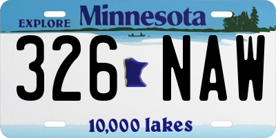 MN license plate 326NAW