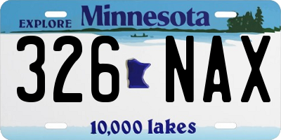 MN license plate 326NAX