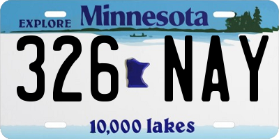 MN license plate 326NAY