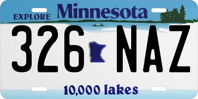 MN license plate 326NAZ