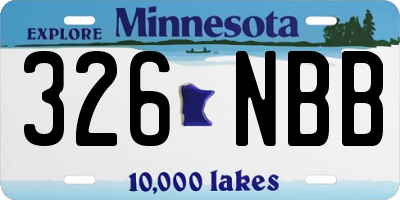 MN license plate 326NBB