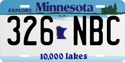 MN license plate 326NBC