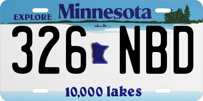 MN license plate 326NBD