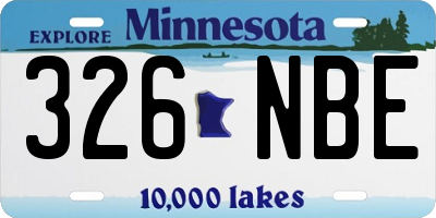 MN license plate 326NBE