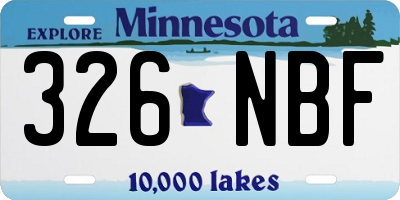 MN license plate 326NBF