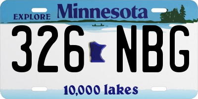 MN license plate 326NBG