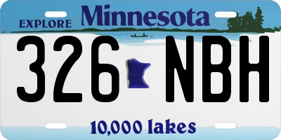 MN license plate 326NBH