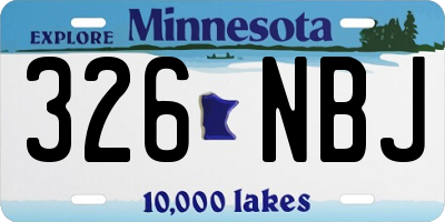 MN license plate 326NBJ