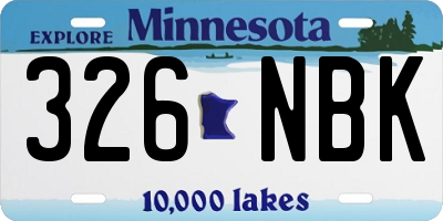 MN license plate 326NBK