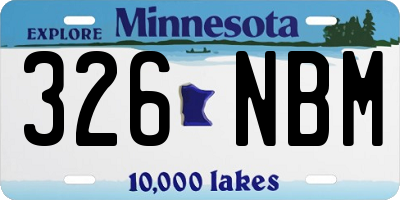 MN license plate 326NBM
