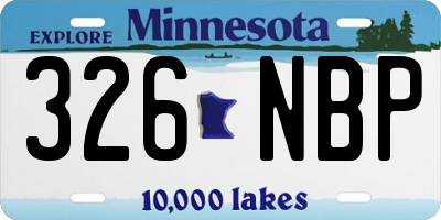 MN license plate 326NBP