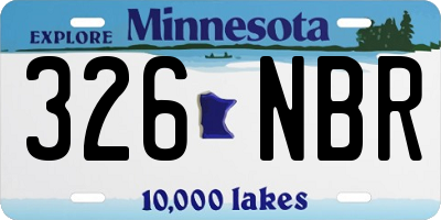 MN license plate 326NBR