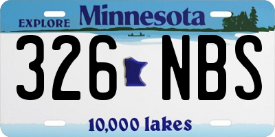 MN license plate 326NBS