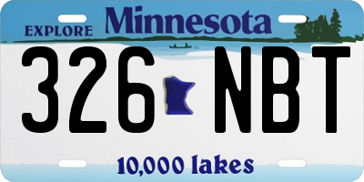 MN license plate 326NBT