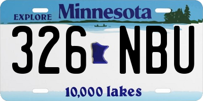 MN license plate 326NBU