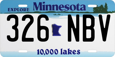 MN license plate 326NBV